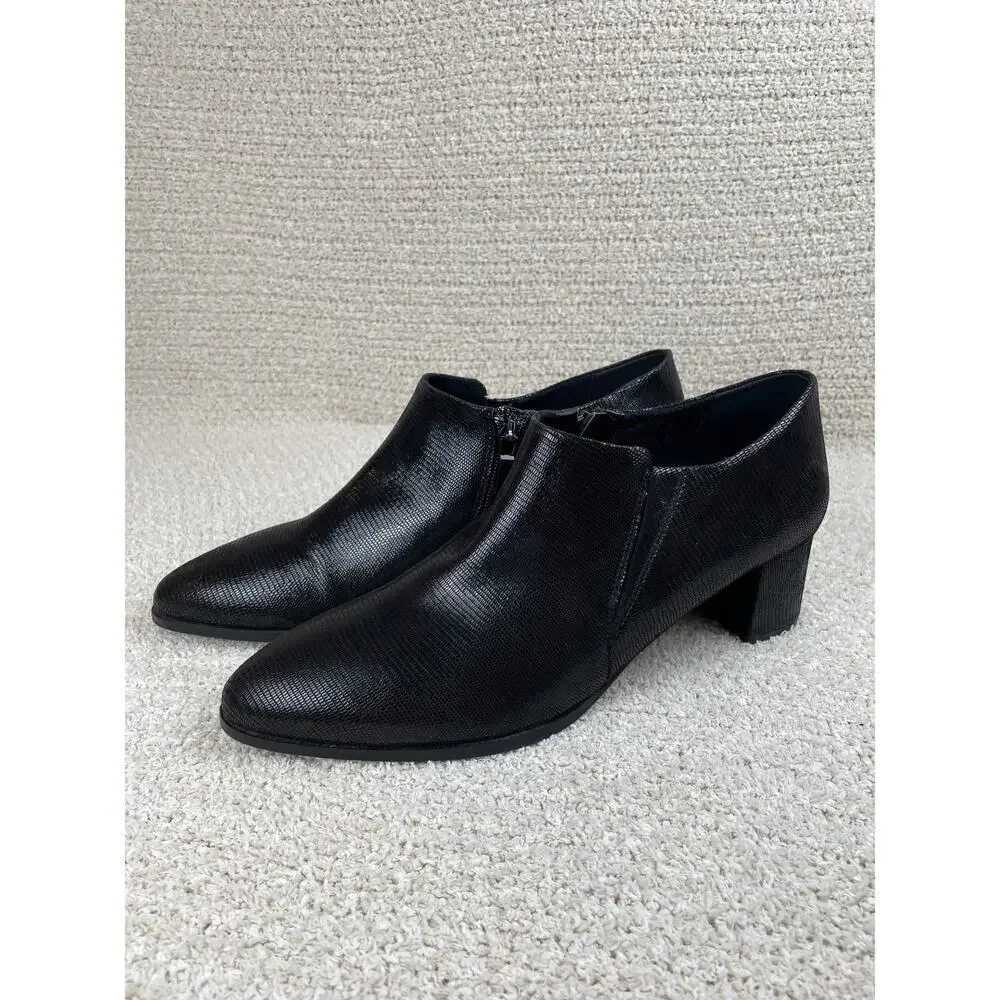 TROTTERS Keegan Womens 11 Black Narrow Leather Ankle & Booties Boots T2059-008